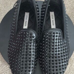 Steve Madden Black Studded Loafers